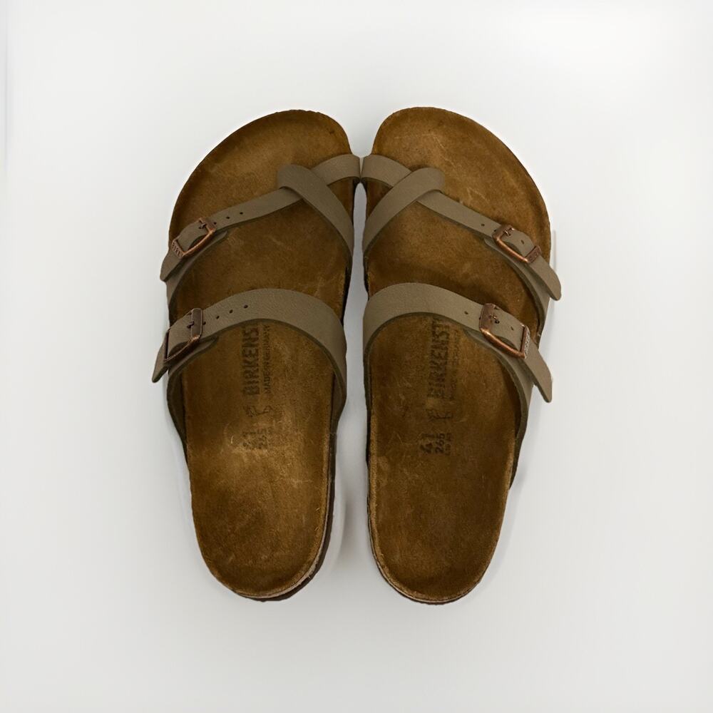 Birkenstock Mayari Stone Leather Strap Sandals Women Size 41 EU 10-10.5 - Picture 7 of 11